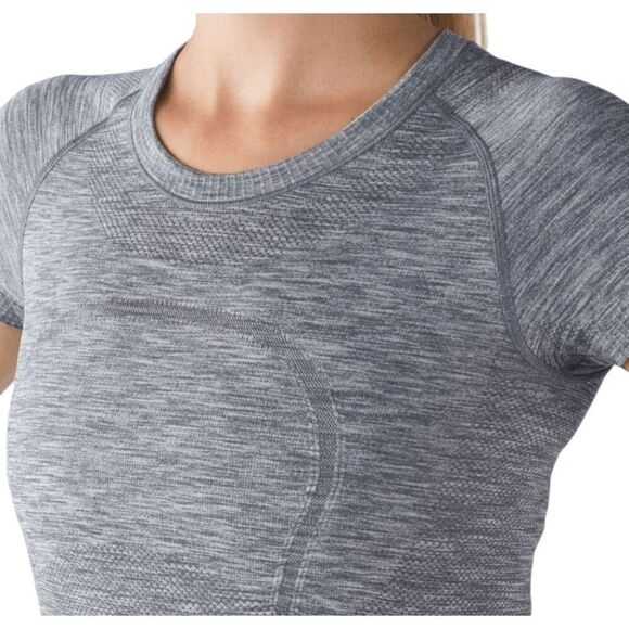 LULULEMON ATHLETICA Swiftly Tech Short Sleeve Crew In Heathered Slate Size 10 - Picture 3 of 5